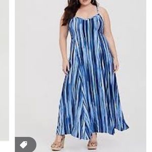 Blue striped Maxi dress from Torrid, size 0